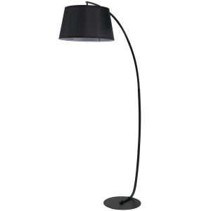 Lampa de Podea tip Arc cu Abajur din Tesatura Comutator cu Pedala Negru - Img 1
