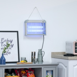 Lampa Electrica anti-țânțari 20W, 37.5x8.5x26.5cm, Gri/Alb - Img 2