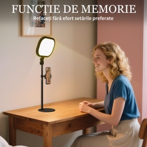 Lampă LED reglabilă: 5 culori, 10 niveluri, memorie – birou/dormitor. - Img 6