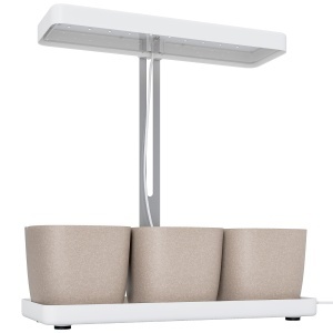 Lampă pentru Plante cu 42 de Lumini LED și 3 Vase 45x18.8x47.8 cm Alb - Img 1