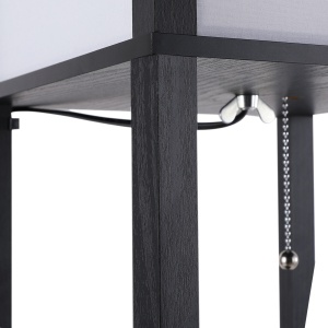 Lampa Pom cu Librarie 3 Niveluri Negru 26 x 26 x 160 cm - Img 8