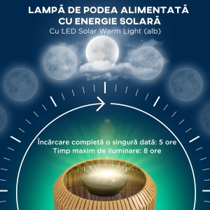 Lampă Solară de Grădină cu Iluminare LED și Aprindere Automată, Ø34x130 cm, Galben - Img 5