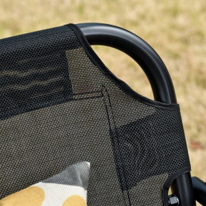 Leagan de Gradina cu 3 Locuri cu Acoperis Parasolar Reglabil Negru 172x110x155cm - Img 7