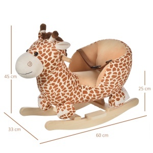 Leagan din lemn in forma de girafa, 60x33x45 cm - Img 3