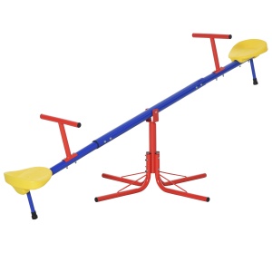 Leagan pentru Copii Dublu cu Balans Pivotant la 360° din Metal si PP - Img 1