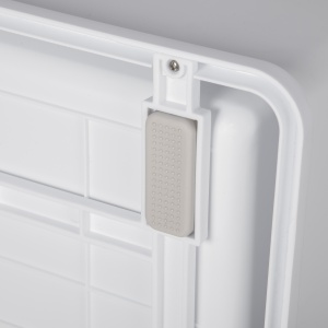 Litiera pentru Pisici Inchisa din PP cu Paleta Inclusa, Cutie Igienica pentru Pisici cu Tava Detasabila si 2 Usi, 47.5x35.5x36.7 cm, Alb si Gri - Img 8