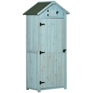 Magazie de Gradina pentru Scule din Lemn Impermeabila, 77x54,2x179cm,Albastru - Img 1