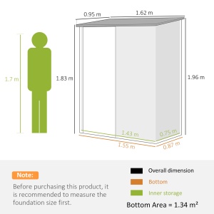 Magazie de Grădină pentru Unelte din Oțel Laminat 161,5x94,5x196cm, Verde - Img 3