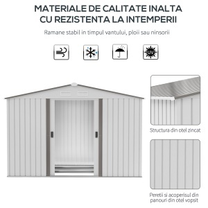 Magazie Gradina 277×195×192 cm – Otel & PP cu Usi Glisante Duble - Img 5