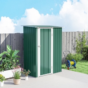 Magazie Grădină Dulap Scule Otel Impermeabil pentru Familie 142x84x189cm Verde Inchis - Img 9
