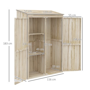 Magazina Gradina Lemn – Dulap cu Usi Duble pentru Unelte - Img 3