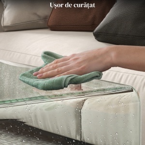 Masa de Cafea Monobloc cu Blat din Sticla Securizata – Moderna - Img 6