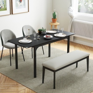 Masa de Gradina Extensibila pentru 4-6 Persoane, cu Picioare din Otel, 160x70x75 cm, Negru - Img 2