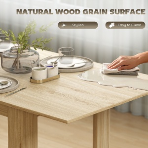Masa extensibilă, 140-180 cm, finisaj lemn natural, pentru 6-8 persoane - Img 6