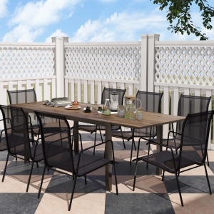Masă Extensibilă pentru Terasă cu Margini din aluminiu, 160/240x90x74 cm, Maro - Img 7