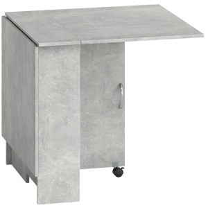 Masa Pliabila Gri – Lemn cu Roti 75×140×74 cm, 4–6 Persoane