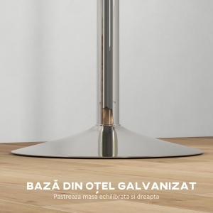 Masa reglabila pentru bar cu blat pivotant 360°, Nuc - Img 7