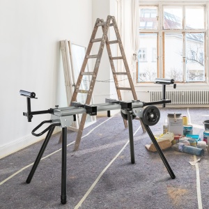 Masă Suport pentru Ferăstraie Circulare, Bancă Extensibilă Reglabilă și Pliabilă, 123.5-245x73x96 cm, Negru - Img 2