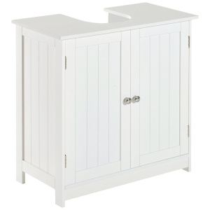 Masca Chiuveta Baie – MDF Alb, 2 Usi, 60×30×60 cm - Img 1