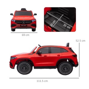Mașină Electrică cu Licență Mercedes, Auto pentru Copii cu Telecomandă, Faruri și Claxon, 111.5x69x52.5 cm, Roșie - Img 3