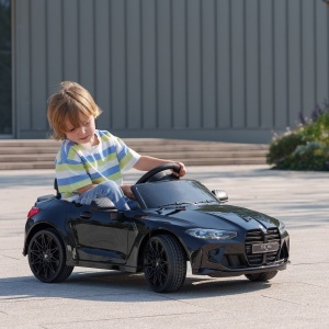 Mașină Electrică pentru Copii cu Transport Ușor, Plimbare pe Mașină cu Telecomandă, BMW M4 Licențiat, 108x69.5x51 cm, Negru - Img 2