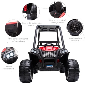 Masina Electrica pentru Copii de 3-8 Ani , Quad Electric Mini, Rosu si Negru - Img 6