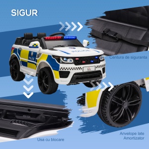 Masina Politie 12V pentru Copii – Telecomanda, Sirena & Lumini Realiste - Img 6