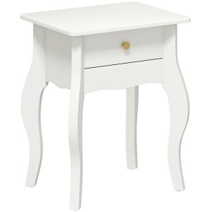 Măsuță de Living cu Sertar în Stil Francez 45x35x55 cm, Alb