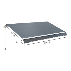 Material de Înlocuire pentru Copertină Retractabilă, 282x250 cm, Gri - Img 3