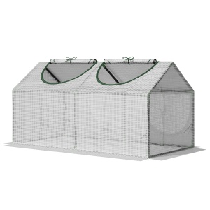 mini sera gradina cu 2 ferestre, 119x60x60cm, alba - Img 1