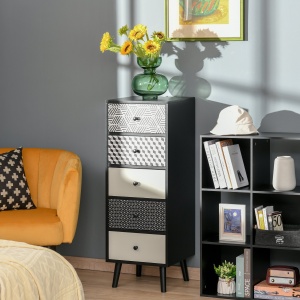 Mobila Comodă cu 5 sertare Mobilier modern pentru casa dimensiune 39.5x39.5x110 cm - Img 2