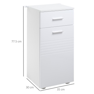 Mobilier Baie din Lemn cu Sertar si Dulapior 1 Usa cu Polite, 35x30x77,5 cm - Img 3