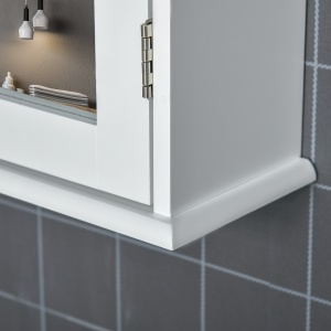 Mobilier Baie Suspendat cu Oglinda si Usa cu Inchidere Magnetica, 41x14x60cm - Alb - Img 8