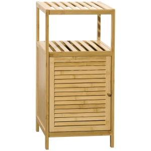 Mobilier de Baie din Bambus cu Dulăpior cu Ușă și Rafturi, 33x36,5x67 cm, Lemn Natural - Img 1