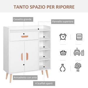 mobilier multifunctional, 80 x 29.5x96cm alb - Img 4