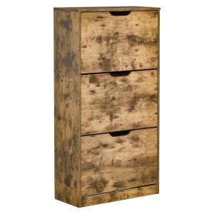 Mobilier Suport pentru Pantofi 3 Usi cu Polite Reglabile pentru 12-18 Pantofi Maro - Img 1