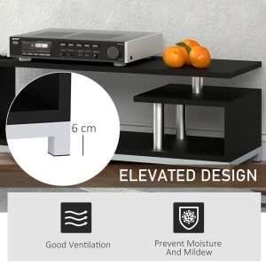 Mobilier TV din Lemn, Negru, 114x40x40.5cm - Img 5