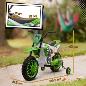 Motocicleta Copii 12V Verde – Reincarcabila, Cu Rotile de Siguranta - Img 3
