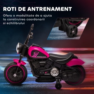 Motocicleta Electrica Copii 18‑36 Luni – Cu Faruri & Roti Suplimentare - Img 5