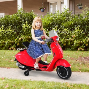Motocicletă Electrică pentru Copii 3+ Ani, Motocicletă Jucărie din PP și Oțel cu 2 Roți Suplimentare, 108x49x75 cm, Roșie - Img 2
