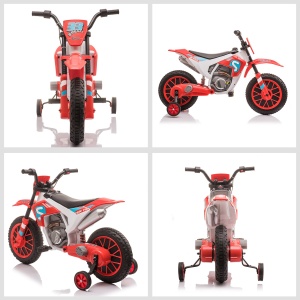 Motocicleta Electrica pentru Copii Baterie 12V Reincarcabila si Rotite Rosu - Img 8
