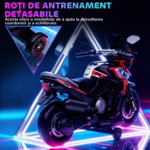Motocicletă Electrică pentru Copii cu Oglinzi și Suporturi pentru Picioare, 85.5x44.5x56 cm, Roșu - Img 5