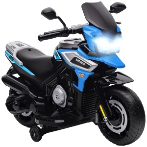 Motocicletă Electrică pentru Copii cu Suporturi pentru Picioare, din PP și Metal, 85.5x44.5x56 cm, Albastru