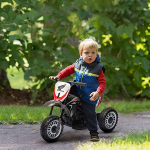 Motocicletă Electrică pentru Copii sub Licență Honda CRF450RL cu 3 Roți și Claxon, 71x40.5x43.5 cm, Gri - Img 2