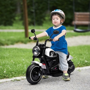 Motocileta Electrica de 6V cu Roti de Antrenament, Motocicleta Electrica Alimentata cu Baterii pentru Baieti si Fete, cu un Singur Buton de Pornire, Pedala, Far, pentru 18-36 luni, Albastru - Img 2