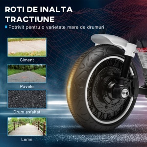 Motocileta Electrica de 6V cu Roti de Antrenament, Motocicleta Electrica Alimentata cu Baterii pentru Baieti si Fete, cu un Singur Buton de Pornire, Pedala, Far, pentru 18-36 luni, Albastru - Img 6
