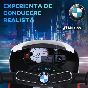 Motoreta Electrica pentru Copii BMW S1000RR Originala, 3 Roti cu Lumini si Sunete Reale, Rosu - Img 4