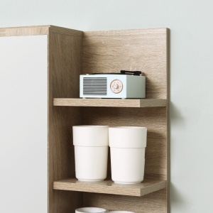 Oglinda de Baie 60×50 cm cu Rafturi Lemn & Sertar - Img 8