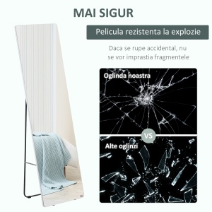 Oglinda de toaleta, suspendata sau inclinata, din aliaj de aluminiu, argintiu - Img 7