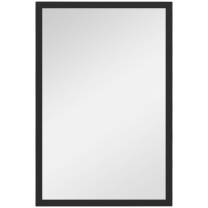Oglindă Dreptunghiulară de Perete cu Cârlige, Sticlă și MDF, 60x80 cm, Negru